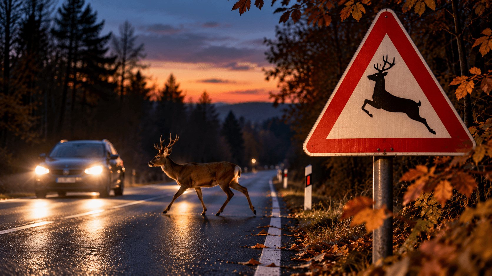 Pas op voor overstekend wild