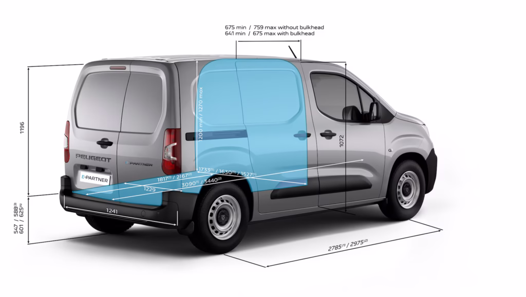 afmetingen peugeot partner dimensions